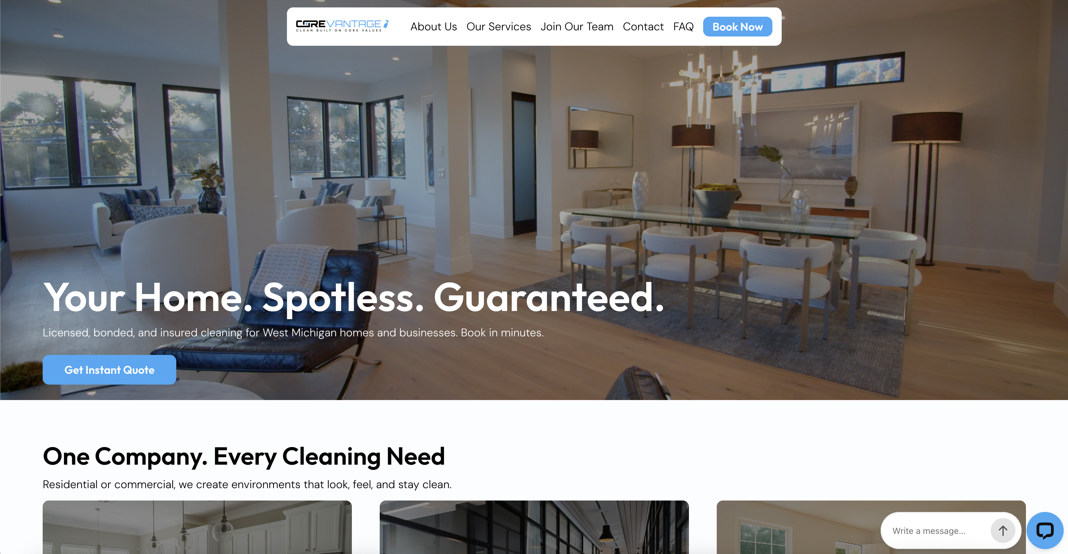 Cleaning company website built by The Software Society